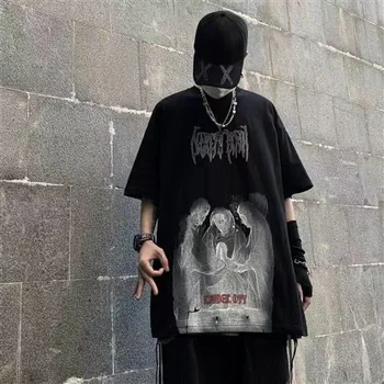 Nova Ženska Odjeća 2021 Ljeto Gotička Print Majica Nirvana Smajli Grafički Tees Ženske Slobodne Pismo Prozračni Plus Veličina Majice