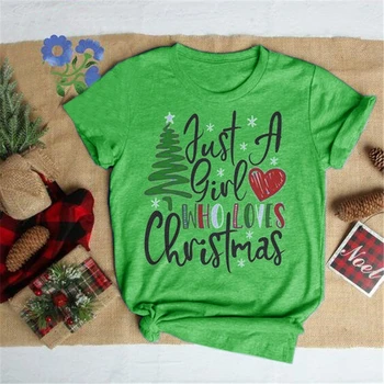 Majica Ženska Odjeća Svakodnevni Ulični Božićno Drvce Grafički T-Kawai Crtani Vrhovima Moda Djevojke Darove Slatka Ženske Košulje