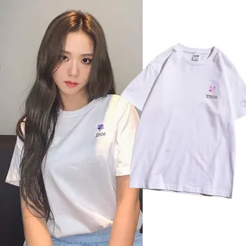 Kpop Korean Celebrity Women Tshirts Cartoon Printed Tees Funny Harajuku Female T Shirt korejski majice s kratkim rukavima Ženska odjeća