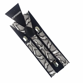 Moda 2.5 cm širok Zebra-print zmija ispis braces elastične брючные tregeri 3 isječak podesiva Muške košulje i podvezice