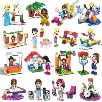 6 kom./lot djevojke prijatelji gradivni blokovi Elsa pop-zvijezda princeza Emma slika cigle lutka skup zgrade igračaka kompatibilne prijatelji