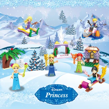 6 kom./lot djevojke prijatelji gradivni blokovi Elsa pop-zvijezda princeza Emma slika cigle lutka skup zgrade igračaka kompatibilne prijatelji