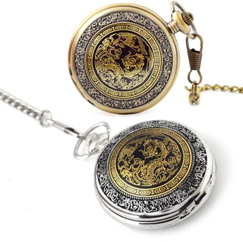 2020 brand klasicni brončane gospodo mehanički džepni sat kineski stil cakline, ženske Srebrna ogrlica privjesak sat poklon za Rođendan