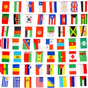 25 m, različite zemlje gudački zastava međunarodni svjetskog banner zobene pahuljice bar kućni ukras stranke 100 kom.