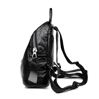 Mini ruksak ženski soft umjetna koža naprtnjače za djevojaka moda torbe na remenu crna Mochila Feminina Daypack novčanik