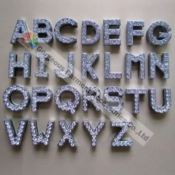 26ШТ 18mm gorski kristal slajd slova Crystal pismo PET ovratnik slova slajd abeceda zlato ili luč premazom od A do z