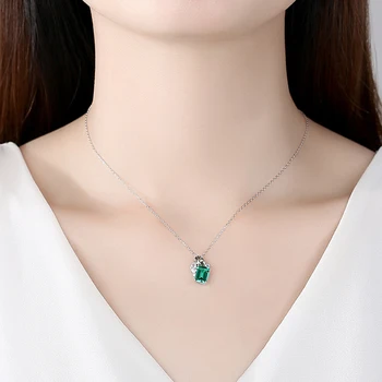 OEVAS 925 sterling srebra privjesak ogrlice za žene s efektom bisera: blistava zeleni Cirkon vjenčanje Enggaement stranke nakit obljetnica pokloni