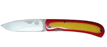 Nož J & V HISPANIA CAMPERA 8,7 cm čeličnim listom 12c27 i микартой, oponaša zastava Španjolske