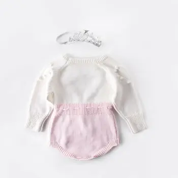 PUDCOCO prekrasna beba djevojčica pletene džemper odjeća od pruća ljubav dugi rukav kombinezon body odijelo jesen 3-24 m