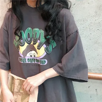 Majice Ženske s po cijeloj površini korejski stil slobodnih O-izrez univerzalni modni visoke kvalitete Kawaii ženski ljeto prozračna ženske soft šik