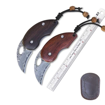 Bagrem grah Damask par nož na sklapanje sandalovo drvo ručka kamp nož mali prijenosni alat za samoobranu