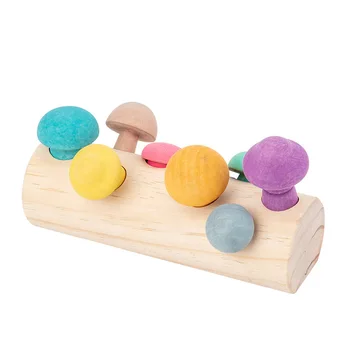 Drveni prelijete blokovi branje gljiva igra Montessori edukativne drvene igračke za mališane oblik odgovarajuće igračke drvene igračke