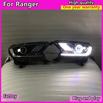 Stil vozila za Ford Ranger led svjetla 2016 2017 2018 svjetla s dvostrukom биксеноновой objektivom angel eyes+dinamički žmigavac