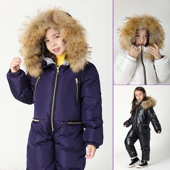 Veliki veličina dječji kombinezon пуховик zimski dječaci ski пуховик djevojke gusta topla zimska odjeća djeca sijamski пуховик