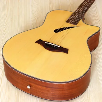 40 cm prirodna boja akustična gitara montažni rez dizajn 6 струнная mat izgleda električna narodna gitara s jedinstvenim zvučnim rupom