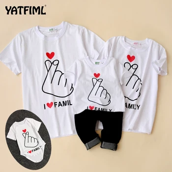 YATFIML Family Look mommy and me Matching Outfits odjeća otac majka mama kćer sin dječji dječaci djevojčice t-shirt Majica za ljeto