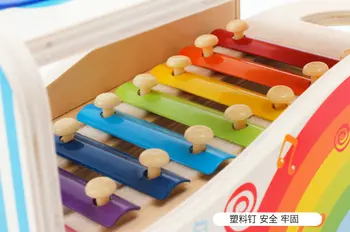 2-u-1 dječji drveni ксилофон i lupa loptu igre, drvene igračke, glazbeni instrument djeca Homeschool isporuke obrazovne glazba poklon