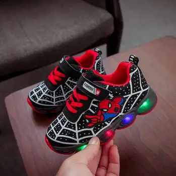 Disney animirani film Spider-Man dijete sjajne cipele tenisice marke mreže cipele dječaci djeca led treperi cipele Dječje Casual cipele