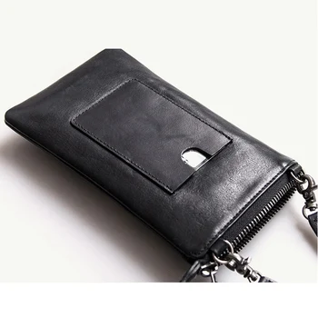 AETOO Head cowhide male small crossbody bag leisure trend leather female mobile phone bag change bag with card position