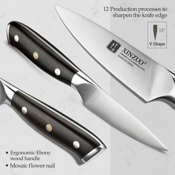 XINZUO 3.5' nož za ljuštenje высокоуглеродистая nehrđajućeg čelika Njemačka 1.4116 kuhinjski noževi britva-oštar nož эбонитовая ručka poklon torbica
