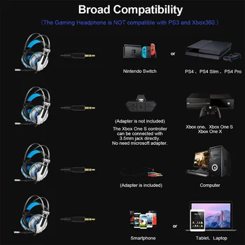EKSA E800 žičano gaming slušalice USB LED stereo slušalice s mikrofonom gaming slušalice za PS4 i Xbox One računalo PC Gamer
