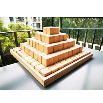 100pc velike drvene igračke ohrabrujuće piramida slaganje blokova / djeca Lipa drveni Duga građevinske cigle poklon za Rođendan