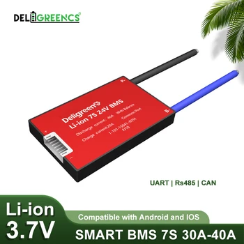 Smart BMS 7S 30A 40A 60A UART 485 Bluetooth 3.7 V nazivna litij-ionska baterija PCB električni skuter nadzor baterije