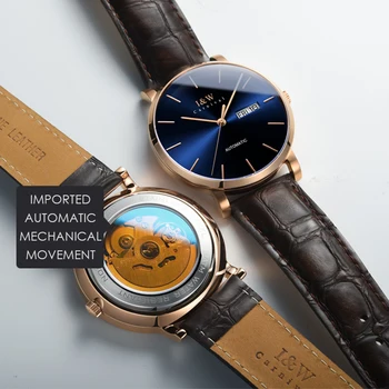 I & W 2018 originalni gospodo mehanički sat karneval Japan Mehanizam za Automatsko Watche muškarci ultra-tanak 10 mm mens reloj hombre