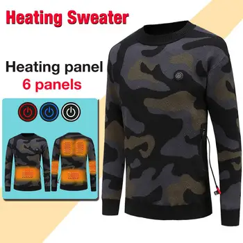 Zimska termalna sportska odjeća s grijanom pletene USB grijač džemper Majica za muškarce Biciklizam ski bicikl