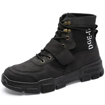 Zimske Čizme, Muške Dizajnerske Crnci Britanski Stil Trend Vojne Čizme Muške 2019 Casual Cipele I Moda