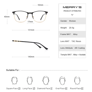 MERRYS DESIGN Retro Cat Eye Women pri odabiru čaše za vino Frame ženska moda trend naočale za kratkovidnost recept optički naočale S2113