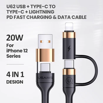 4-u-1 USB Type C kabel za Samsung S20 S10 Plus Xiaomi Fast Charging Wire Cord USB-C punjač za mobilni telefon USB Type-C PD kabel