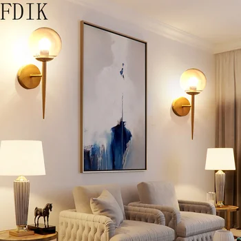 Moderno Zlatno staklene zidne lampe stare led svjetiljke svjetiljke za doma dnevni boravak spavaća soba kuhinja hodnik svjetlo potkrovlje dekor