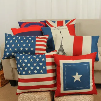 1pc moda Europska pamuk posteljinu, jastuk Jastuk home bacanje jastučnicu zastava jastuk ukrasni britanski stil jastučnicu