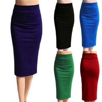 2021 Nova Ženska Suknja Bodycon Suknja Office Žene Tanak Do Koljena Visokim Strukom Protežu Seksi Suknje Olovka Jupe Femme
