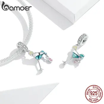Bamoer 2020 ljetna serija koktel privjesak Šarm odgovara originalni Zmijoliku narukvica ili ogrlica 925 sterling srebra DIY nakit BSC262