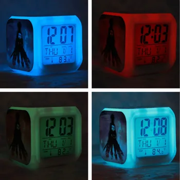 Novi pokemon go Digital 7 boja promjena LED digitalni sat za alarm Noćni svjetlo šarene mijenja sat