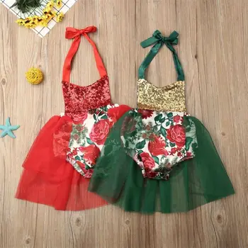 Emmababy 0-24 m novi klinac dijete djevojčica Božić Crvene vrećice stranke bala klizači haljina odijevanje