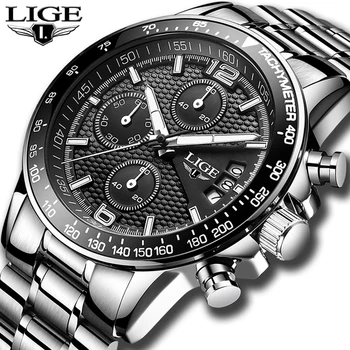 2019 LIGE mens najbolji brand luksuznih štoperica sportske vodootporan kvarcni sat Man Fashion Business Clock relogio masculino