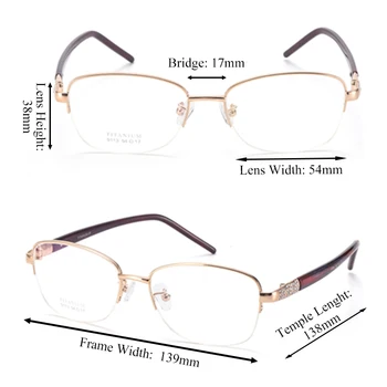 Ženske ovalne naočale neto Титановая okvira ультралегкие optički naočale ženske dijamant naočale za optičke progresivne leće