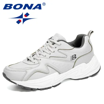 BONA 2020 novi dizajneri stilski akcija kožne tenisice muške debelih potplata cipele za hodanje muška sportska obuća tenisice Masculino