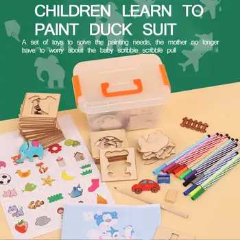 Dječje slikarstvo predložak matrice odbora slika skup alata za bojanje kreativne djece drvo čips djeca uče crtati alati