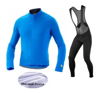 Mavic Winter Cycling Set Thermal Polar Fleece Odjeca Pro Team Downhill Bike Jersey Skinsuit MTB Clothes Roupas De Ciclismo