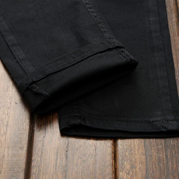 Gersri Black Zipper Patchwork Straight Plus Size Jeans Gospodo Marke Dizajnerske Traperice Slim Plus Size Design Jean Plus Size