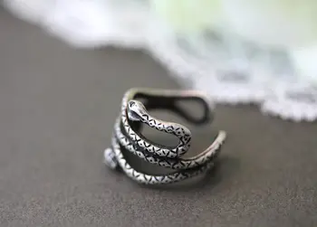 Klasicni dvostruka glava Zmija prsten životinja podesiv prsten nakit besplatan veličine poklon ideja