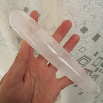 Hot prodaja prirodni prozirni bijeli kvarcni kristal coli liječenje Crystal veliki dug dragulj yoni masaža coli u poklon za žene