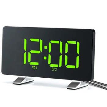 Alarmi za spavaće sobe sa FM radio, dual alarm, 6,7-inčni LED Sn, USB priključak za punjenje, 4 svjetline, 12/24 sata