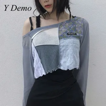 Y Demo Svakodnevni Ljetna Majica Žene O Neck, Šarenilo Boja Usjeva Vrhovima Ženska Modna Odjeća 2020