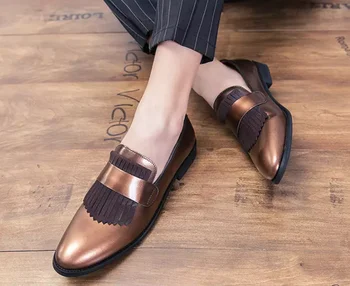 Muška obuća nova moda visoko kvalitetne umjetne kože četkom cipela ručni rad random formalne stilski natikače cipela Zapatos De Hombre 4M985