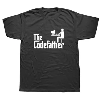 The Codefather Programmer Developer Programming T-shirt Cotton Short Sleeve Geek Glupan Computer Code Short Sleeve T Shirt Men